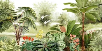 Milofi ozadje po meri ozadje stene pokrivna svežih tropskih rastlin TV ozadju velika zidana photo steno 3
