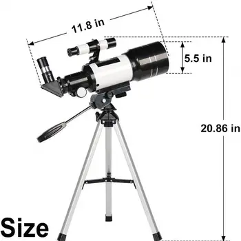 Strokovno Astronomski Teleskop Oko 150X Lomni Vesoljski Teleskop na Prostem Potni Madeži Področje z Stojalom 3