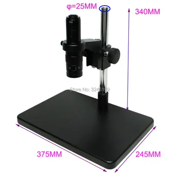 HD 1080P HDMI VGA USB Digitalna Video Kamera Mikroskop+10X-180X Povečava Zoom C-mount Objektiv+LED Svetlobni Vir+Velik Oklepaj 4