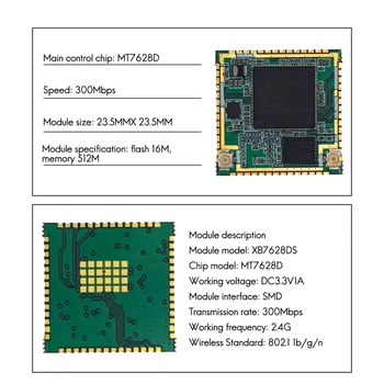 Brezžični Modul Mt7628dn 2,4 GHZ 300Mbps Majhne Usmerjanje Wireless AP Modul 4