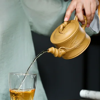 300 ml Velike zmogljivosti Yixing čaj pot vijolično gline filter Čajnik lepoto grelnik vode Surove rude Ročno Boutique Teaware darila Verodostojno 5