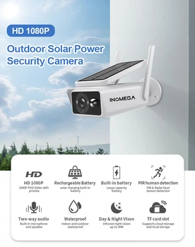 INQMEGA Sončne Wifi Kamera Zunanja Kamera Bullet Varnostni Sistem, Zunanji Brezžični Camara De Vigilancia Sončne Cam 5