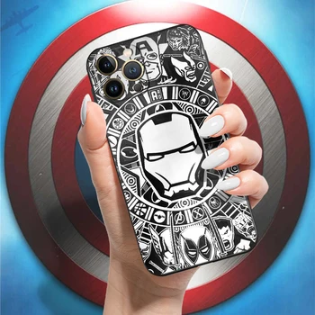 Marvel Avengers Iron Man Za Apple iPhone 13 12 11 Pro Mini Max X XR XS Max SE 6 6S 7 8 Plus Telefon Primeru TPU Coque Funda 5