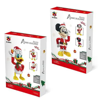 Disney Mickey Mouse Donalded Raca Mini Gradnik Božič Anime Diamond Mikro Opeko Sestavljen Okraski, Igrače Za Otroke 5